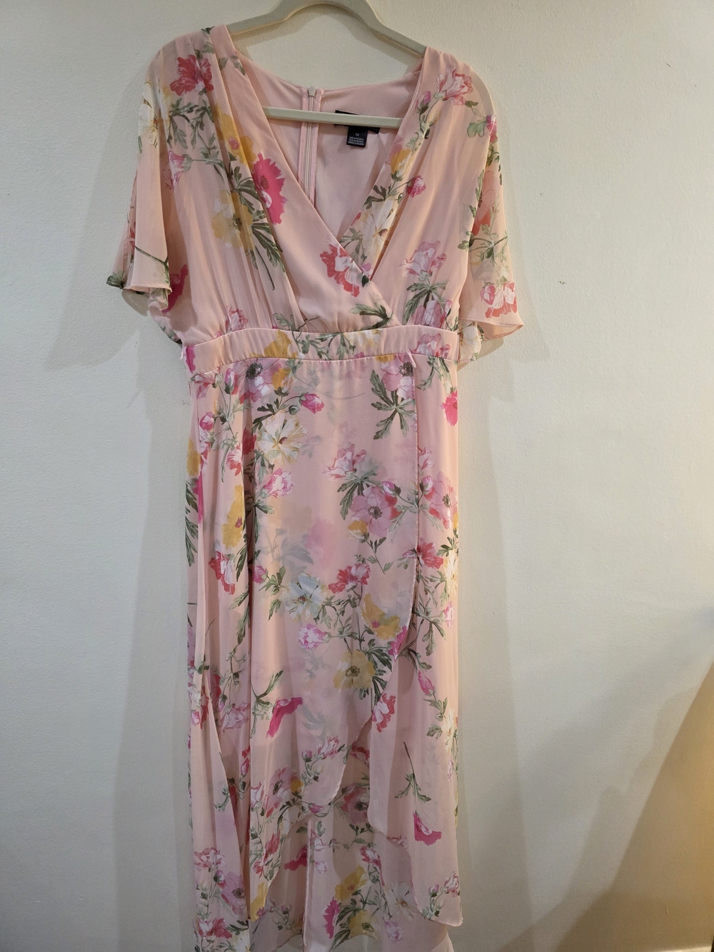 Jessica Howard Pink Floral Wrap Maxi Dress